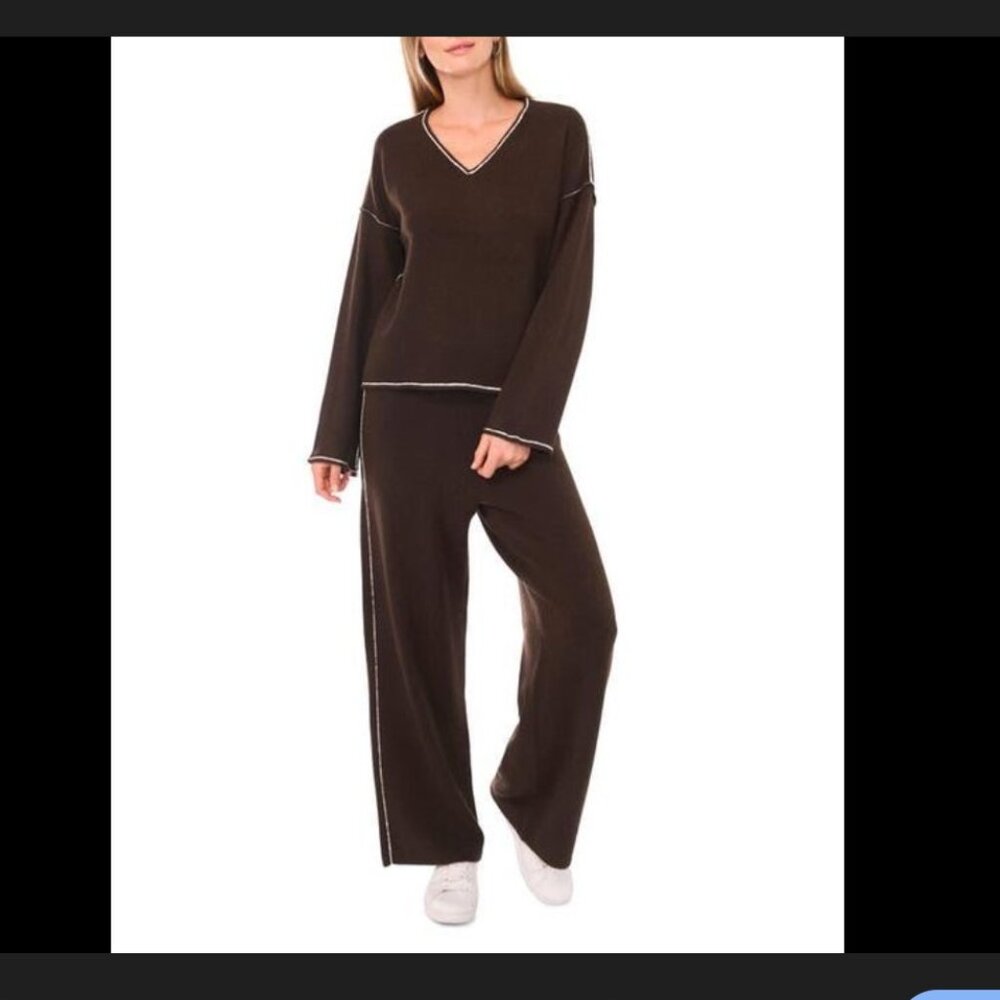 V-Neck Sweater & Pants Set